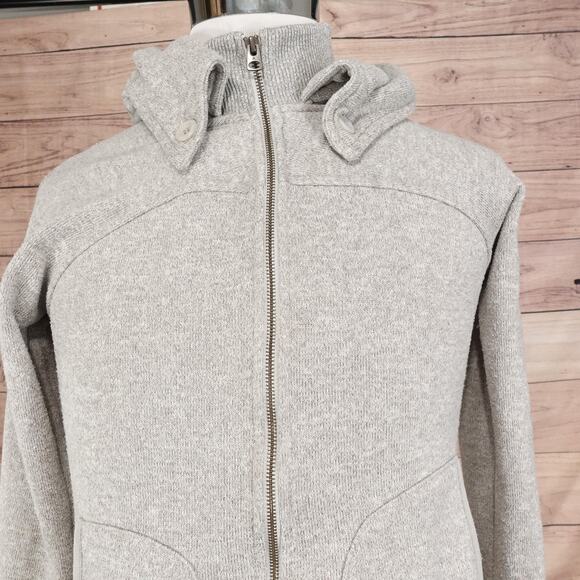 Burton Hoodie Mens Small Gray Full Zip Sweatshirt Button Hood Embroidered Logo - Picture 1 of 9
